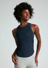 Beyond Yoga Featherweight Your Fit Shirred Tank - Nocturnal Navy
