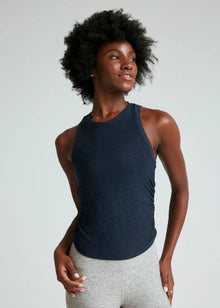  Beyond Yoga Featherweight Your Fit Shirred Tank - Nocturnal Navy
