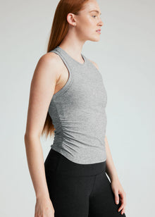  Beyond Yoga Featherweight Your Fit Shirred Tank - Silver Mist