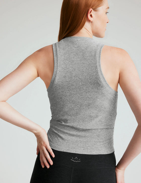 Beyond Yoga Featherweight Your Fit Shirred Tank - Silver Mist