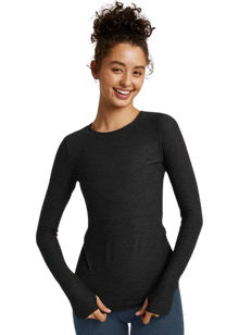  BEYOND YOGA FEATHERWEIGHT CLASSIC CREW PULLOVER - DARKEST NIGHT