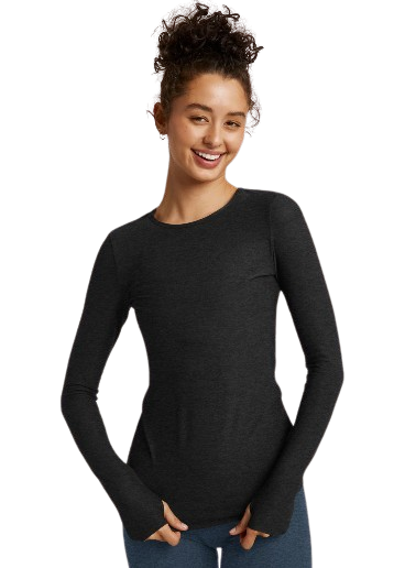BEYOND YOGA FEATHERWEIGHT CLASSIC CREW PULLOVER - DARKEST NIGHT