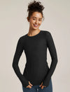 BEYOND YOGA FEATHERWEIGHT CLASSIC CREW PULLOVER - DARKEST NIGHT