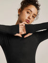 BEYOND YOGA FEATHERWEIGHT CLASSIC CREW PULLOVER - DARKEST NIGHT