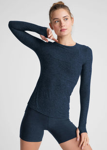  Beyond Yoga Featherweight Classic Crew Pullover - Nocturnal Navy