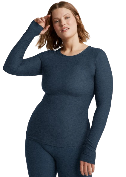 Beyond Yoga Featherweight Classic Crew Pullover - Nocturnal Navy