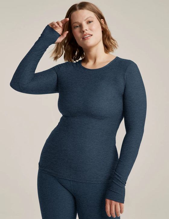 Beyond Yoga Featherweight Classic Crew Pullover - Nocturnal Navy