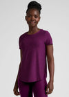 Beyond Yoga Featherweight On The Down low Tee - Aubergine Beet