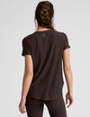 Beyond Yoga Featherweight On The Down low Tee - Dark Chocolate Heather