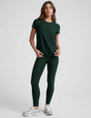 Beyond Yoga Featherweight On The Down Low Tee - Dark Spruce Green Heather