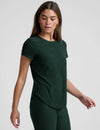 Beyond Yoga Featherweight On The Down Low Tee - Dark Spruce Green Heather