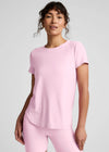 Beyond Yoga Featherweight On The Down low Tee - Frosty Pink Heather