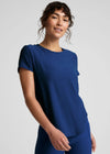 Beyond Yoga Featherweight On The Down low Tee - Marine Blue Heather
