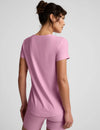 Beyond Yoga Featherweight On The Down low Tee - Pink Haze Heather