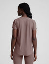 Beyond Yoga Featherweight On The Down low Tee  - Rosey Taupe Heather