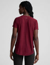 Beyond Yoga Featherweight On The Down low Tee - Ruby Rush Heather