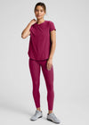 Beyond Yoga Featherweight On The Down low Tee - Sangria Heather