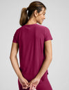 Beyond Yoga Featherweight On The Down low Tee - Sangria Heather