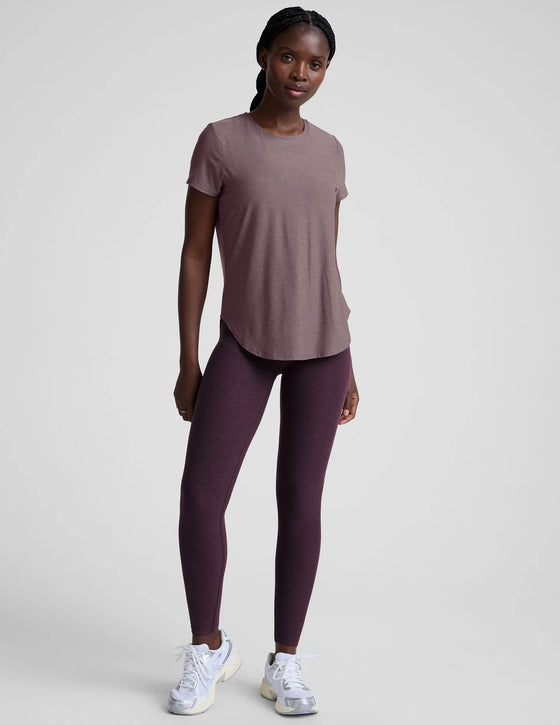 Beyond Yoga Featherweight On The Down Low Tee - Soft Violet Dusk Heather