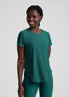 Beyond Yoga Featherweight On The Down low Tee - Teal Sea Heather