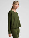 Beyond Yoga Featherweight Daydream Pullover - Army Green Heather