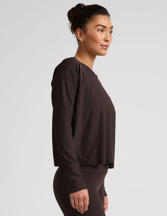 Beyond Yoga Featherweight Daydream Pullover - Dark Chocolate Heather