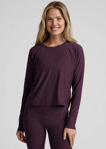  Beyond Yoga Featherweight Daydream Pullover - Eggplant Purple Heather