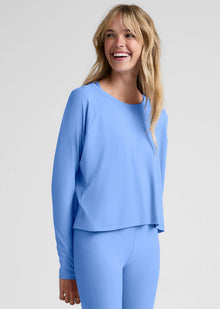  Beyond Yoga Featherweight Daydream Pullover - Flower Blue Heather