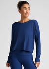 Beyond Yoga Featherweight Daydream Pullover - Marine Blue Heather