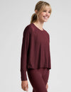 Beyond Yoga Featherweight Daydream Pullover - Midnight Burgundy Heather