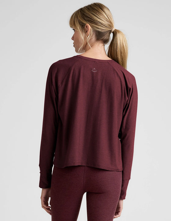 Beyond Yoga Featherweight Daydream Pullover - Midnight Burgundy Heather