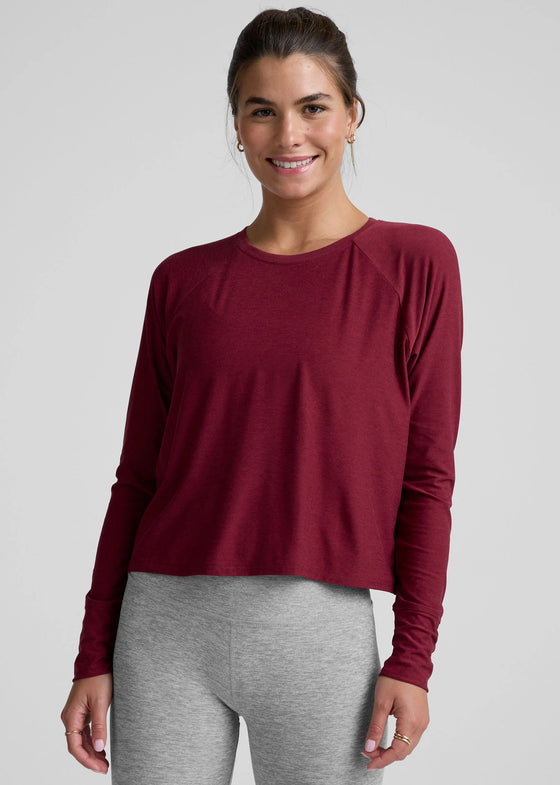 Beyond Yoga Featherweight Daydream Pullover - Ruby Rush Heather