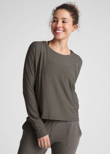  Beyond Yoga Featherweight Daydreamer Pullover - True Gray Heather