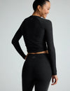 Beyond Yoga Featherweight Your Fit Long Sleeve Top - Darkest Night