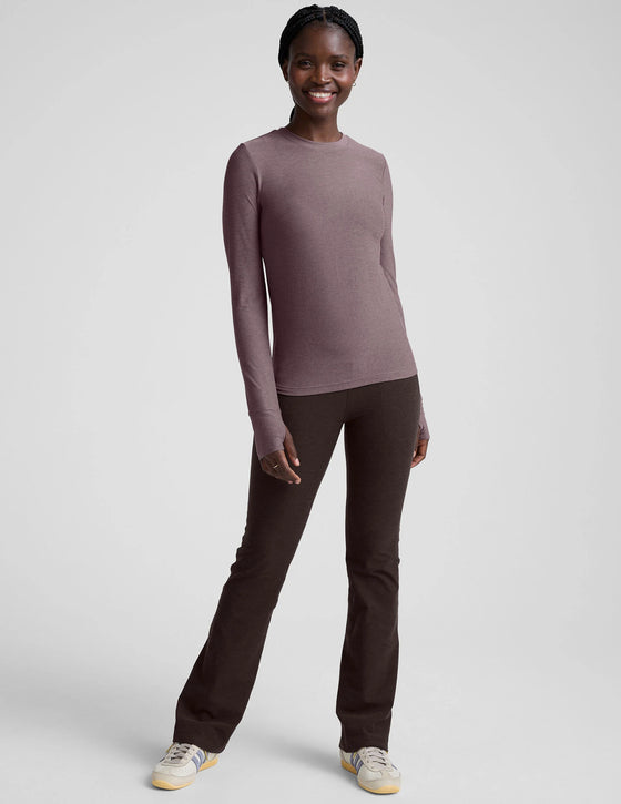 Beyond Yoga Featherweight Long Sleeve Crew - Soft Violet Dusk Heather