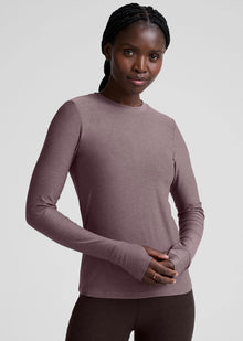  Beyond Yoga Featherweight Long Sleeve Crew - Soft Violet Dusk Heather
