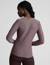 Beyond Yoga Featherweight Long Sleeve Crew - Soft Violet Dusk Heather