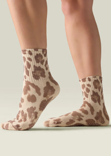  MoveActive Classic Crew Grip Socks - Leopard