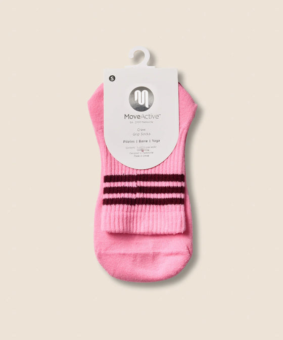 MoveActive Classic Crew Grip Sock - Pink Paloma
