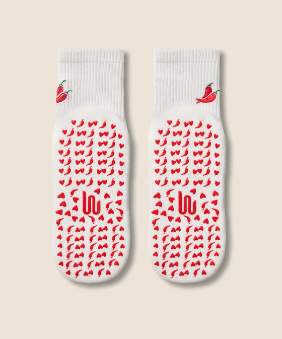 MoveActive Classic Crew Grip Sock - Chilli