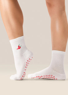  MoveActive Classic Crew Grip Sock - Chilli