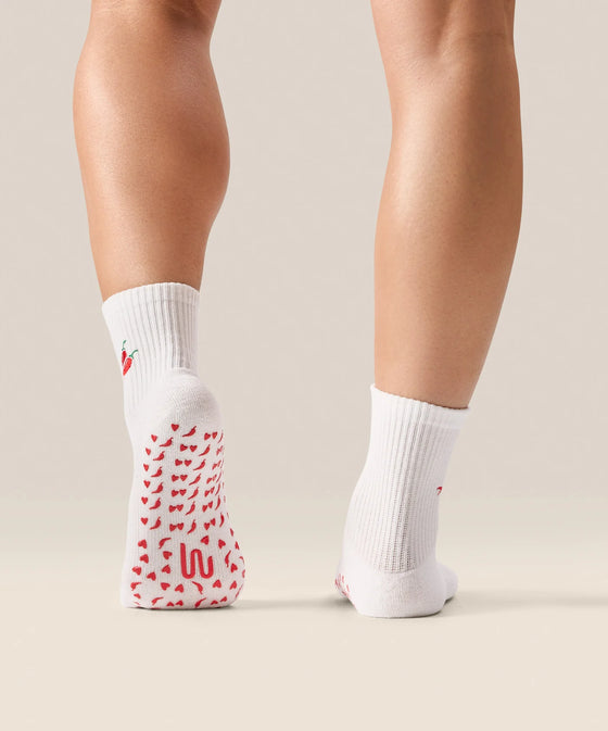 MoveActive Classic Crew Grip Sock - Chilli
