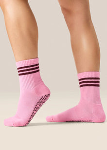  MoveActive Classic Crew Grip Sock - Pink Paloma