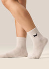 MoveActive Classic Crew Grip Sock - Pilates Kitty