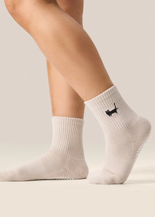  MoveActive Classic Crew Grip Sock - Pilates Kitty