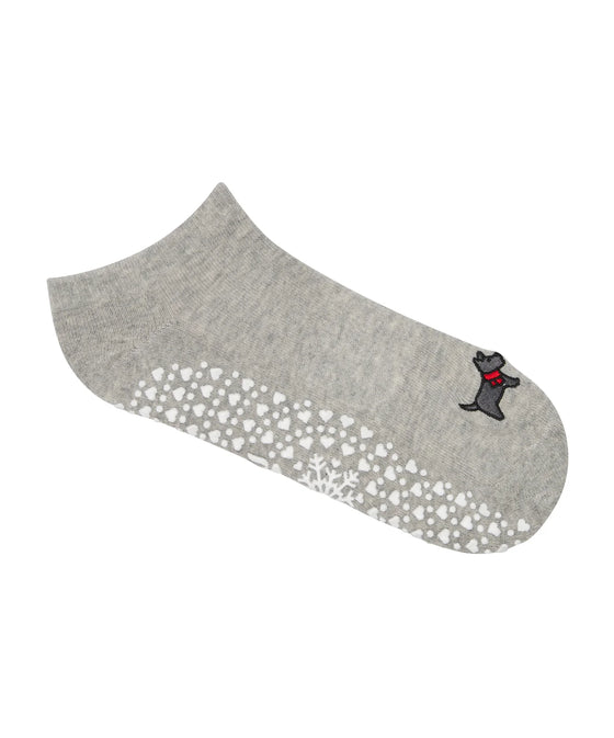 MoveActive Classic Low Rise Grip Socks - Cosy Pup Marle Grey