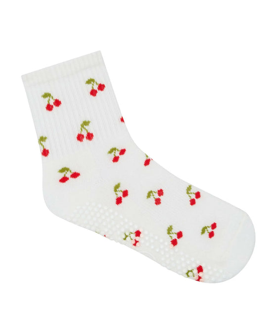 MoveActive Classic Crew Grip Socks - Cherry Pop
