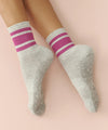 MoveActive Crew Non Slip Grip Socks - Marle Fuchsia Stripe