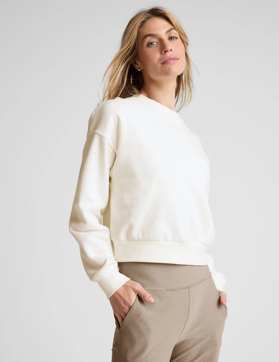 Beyond Yoga LuxeFleece Crewneck Sweatshirt - Fresh Snow