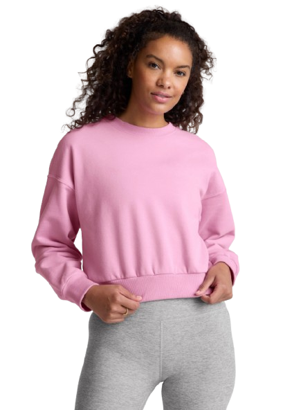 Beyond Yoga LuxeFleece Crewneck Sweatshirt - Pink Haze